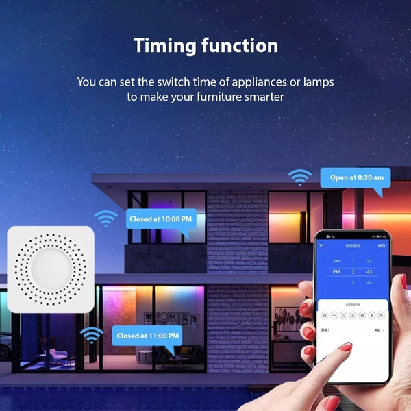 2-utas, Tuya APP WiFi kapcsoló relémodul, 16A vezeték nélküli be-/kikapcsoló eszköz - 4 db