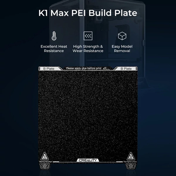 Creality K1 Max PEI matt építőlemez, 315x310 mm - Puha mágneses szőnyeg nélkül