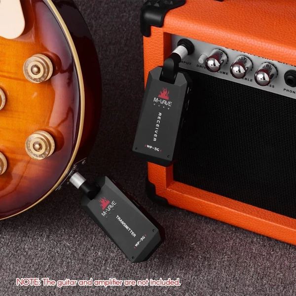 M-VAVE WP-5G vezeték nélküli 5.8G gitárrendszer újratölthető audio adó és vevő