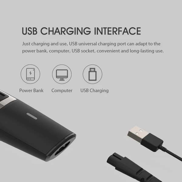 Enchen Sharp3S hajvágó, USB gyorstöltő elektromos vágógép - Fekete