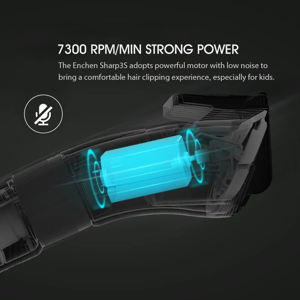 Enchen Sharp3S hajvágó, USB gyorstöltő elektromos vágógép - Fekete