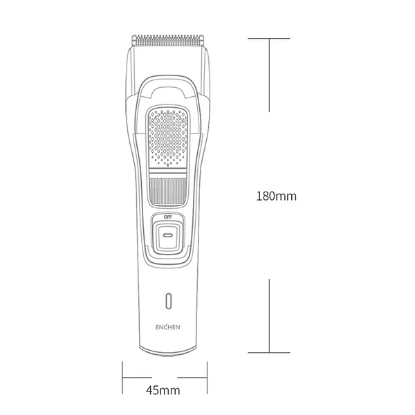 Enchen Sharp3S hajvágó, USB gyorstöltő elektromos vágógép - Fekete
