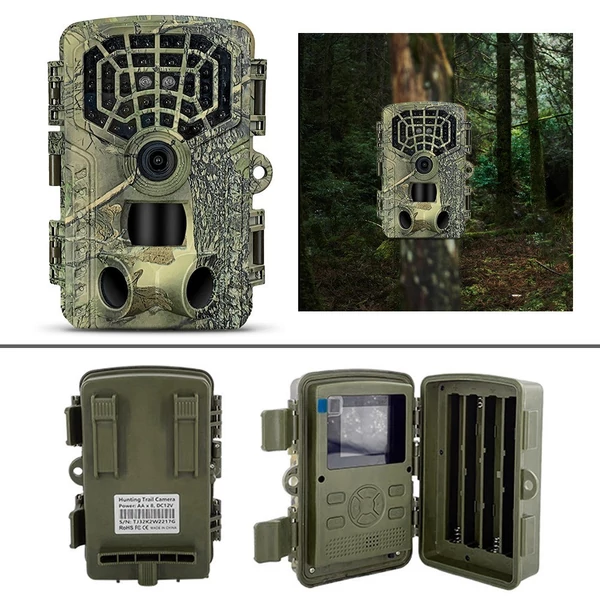 4K 32MP, WiFi nyomvonal kamera, éjszakai látás, vízálló - Szürke
