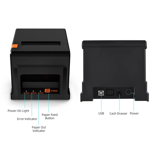 80 mm-es USB+BT nyugtanyomtató, POS nyomtató - Típus 1