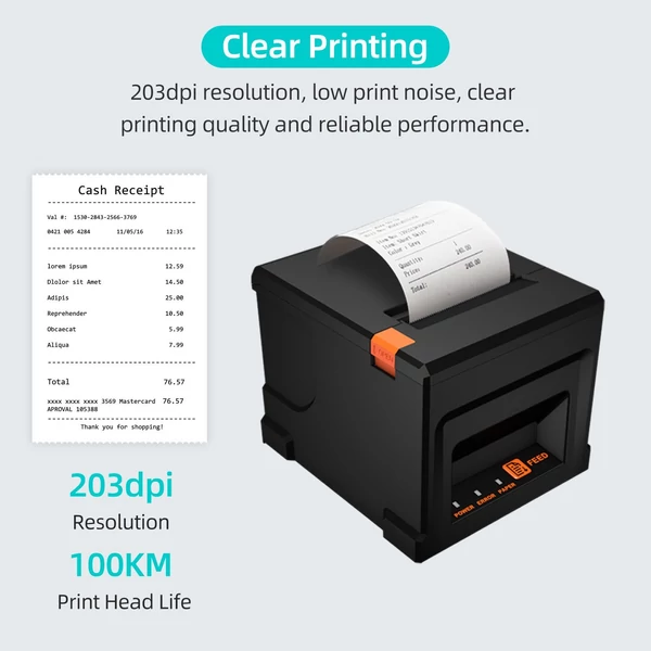 80 mm-es USB+BT nyugtanyomtató, POS nyomtató - Típus 3