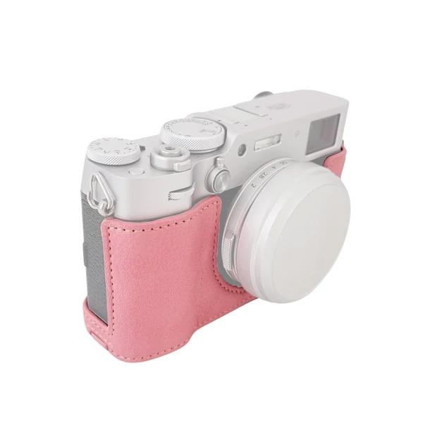 Hordozható fényképezőgép védőtok, retro stílusú hordtáska csere Fujifilm X100VI fényképezőgéphez - Pink