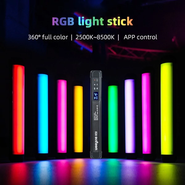 Weeylite K21 hordozható RGB fénykar, LED-csöves fénypálca, 8 W-os fényképező lámpa