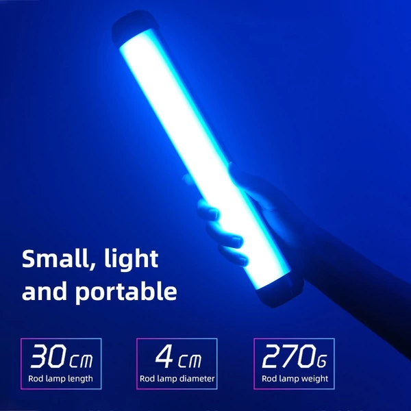 Weeylite K21 hordozható RGB fénykar, LED-csöves fénypálca, 8 W-os fényképező lámpa