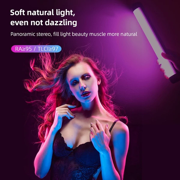 Weeylite K21 hordozható RGB fénykar, LED-csöves fénypálca, 8 W-os fényképező lámpa