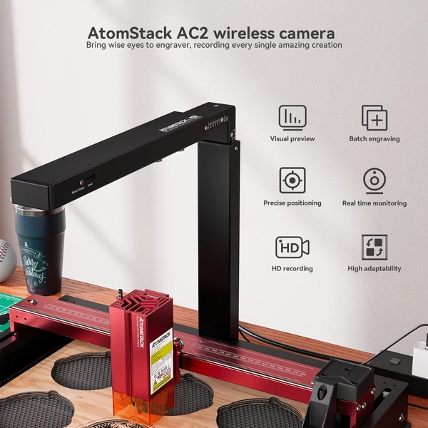 ATOMSTACK AC2 kamera 400x400mm pontos pozíció