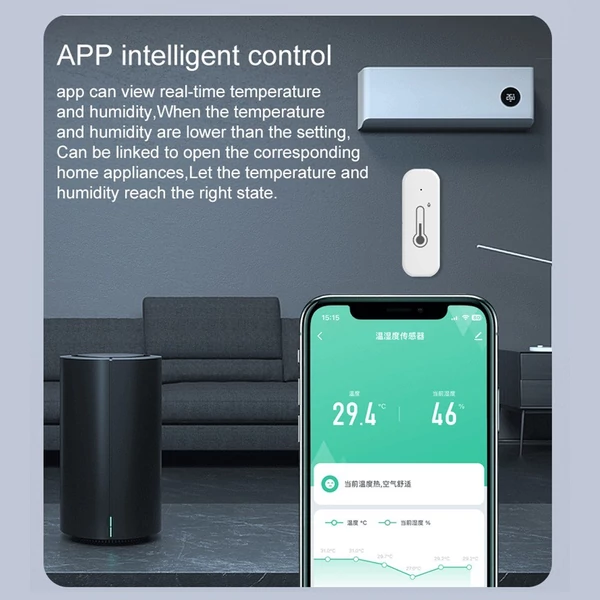 WiFi hőmérséklet páratartalom érzékelő, Tuya APP, intelligens vezérlés, mobiltelefon emlékeztető megosztó eszköz – 3 csomag