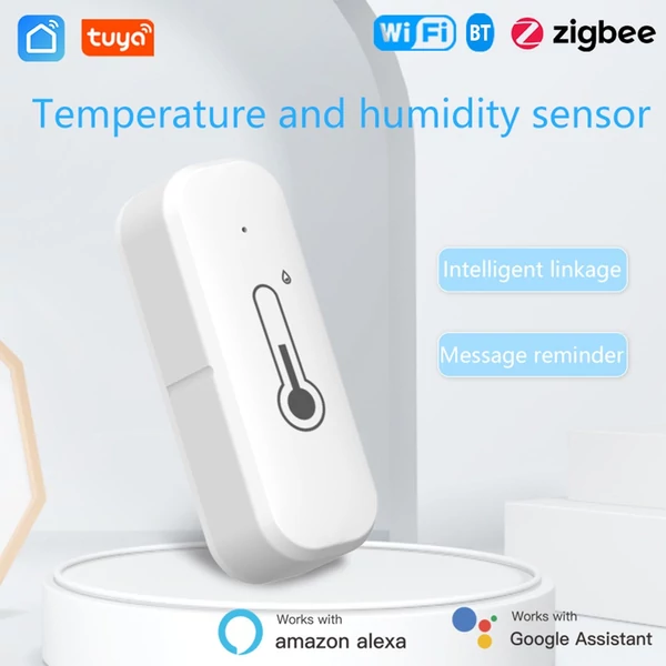 WiFi hőmérséklet páratartalom érzékelő, Tuya APP, intelligens vezérlés, mobiltelefon emlékeztető megosztó eszköz – 1 csomag