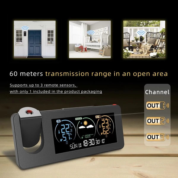 FJ3538 elektronikus vetítőóra, meteorológiai állomás - 3 db