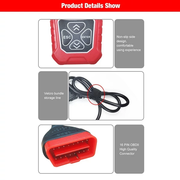 KONNWEI KW310 univerzális autós szkenner, professzionális autóipari kódolvasó - Piros