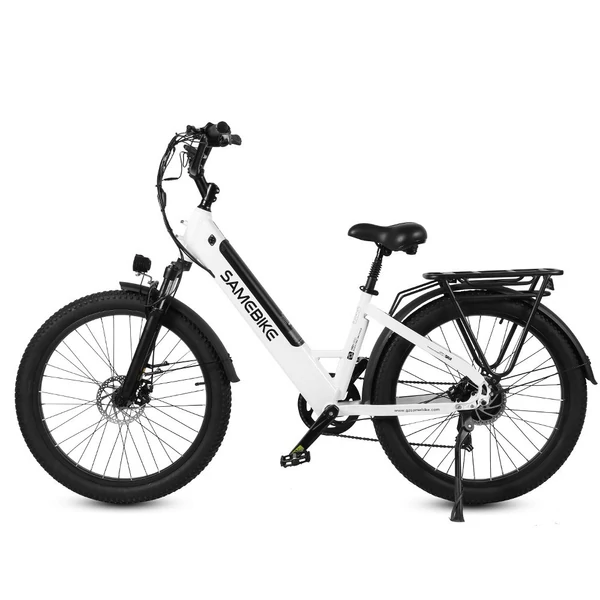 SAMEBIKE RS-A01 elektromos kerékpár, 26*3,0 hüvelykes, zsíros gumiabroncs, 500 W, 90-100 km-es hatótáv - Fehér
