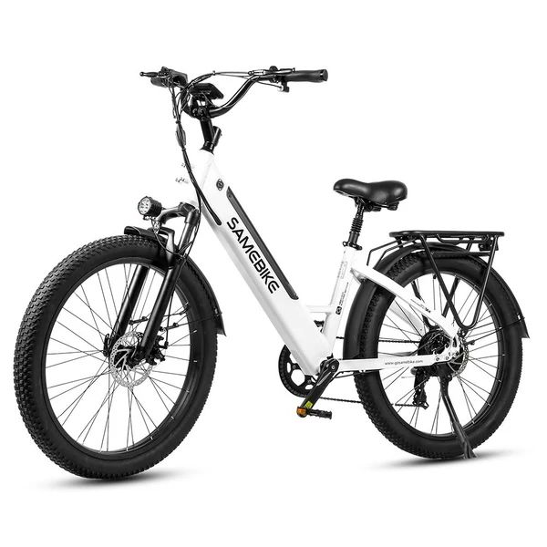 SAMEBIKE RS-A01 elektromos kerékpár, 26*3,0 hüvelykes, zsíros gumiabroncs, 500 W, 90-100 km-es hatótáv - Fehér