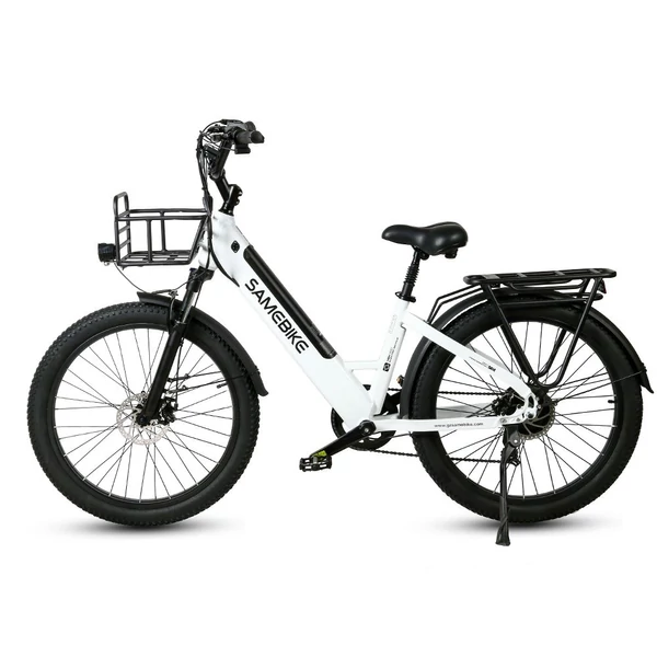 SAMEBIKE RS-A01 elektromos kerékpár, 26*3,0 hüvelykes, zsíros gumiabroncs, 500 W, 90-100 km-es hatótáv - Fehér