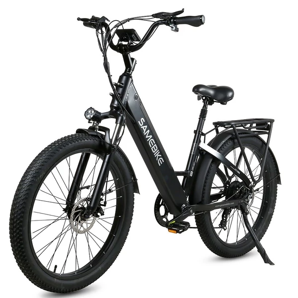 SAMEBIKE RS-A01 elektromos kerékpár, 26*3,0 hüvelykes, zsíros gumiabroncs, 500 W, 90-100 km-es hatótáv - Fekete