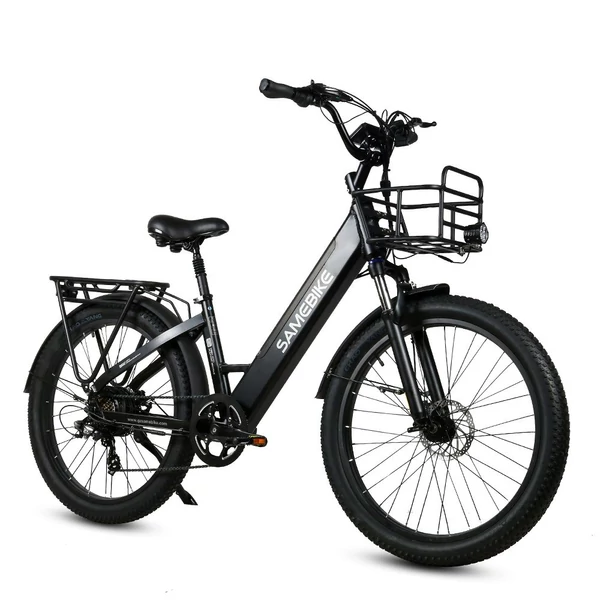 SAMEBIKE RS-A01 elektromos kerékpár, 26*3,0 hüvelykes, zsíros gumiabroncs, 500 W, 90-100 km-es hatótáv - Fekete