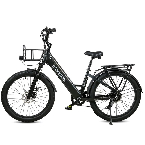 SAMEBIKE RS-A01 elektromos kerékpár, 26*3,0 hüvelykes, zsíros gumiabroncs, 500 W, 90-100 km-es hatótáv - Fekete