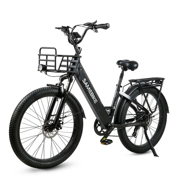 SAMEBIKE RS-A01 elektromos kerékpár, 26*3,0 hüvelykes, zsíros gumiabroncs, 500 W, 90-100 km-es hatótáv - Fekete