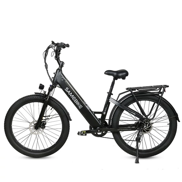 SAMEBIKE RS-A01 elektromos kerékpár, 26*3,0 hüvelykes, zsíros gumiabroncs, 500 W, 90-100 km-es hatótáv - Fekete