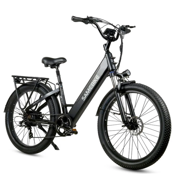 SAMEBIKE RS-A01 elektromos kerékpár, 26*3,0 hüvelykes, zsíros gumiabroncs, 500 W, 90-100 km-es hatótáv - Fekete