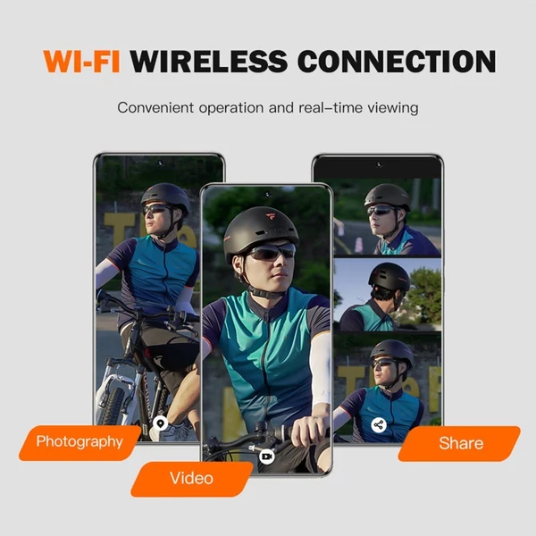 FOXWEAR V6 WiFi 1080P Audio, széles látószögű kamerasisak, IPX5 vízálló - Fehér