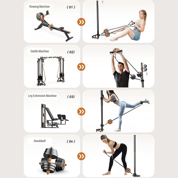 Fitness pumpa, állítható ellenállású szalag 3-17 kg, otthoni edzőeszköz - Szürke