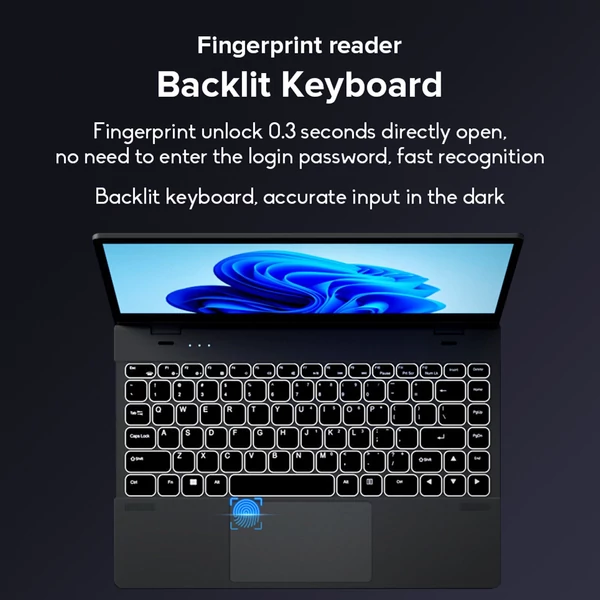 Ninkear N14 laptop 14 hüvelykes 4K UHD IPS képernyő 360°-os felhajtható és összehajtható kivitel, 16 GB LPDDR5 1T SSD Windows 11