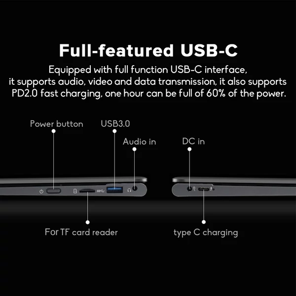 Ninkear N14 laptop 14 hüvelykes 4K UHD IPS képernyő 360°-os felhajtható és összehajtható kivitel, 16 GB LPDDR5 1T SSD Windows 11