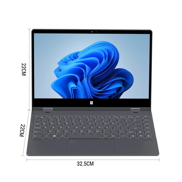 Ninkear N14 laptop 14 hüvelykes 4K UHD IPS képernyő 360°-os felhajtható és összehajtható kivitel, 16 GB LPDDR5 1T SSD Windows 11
