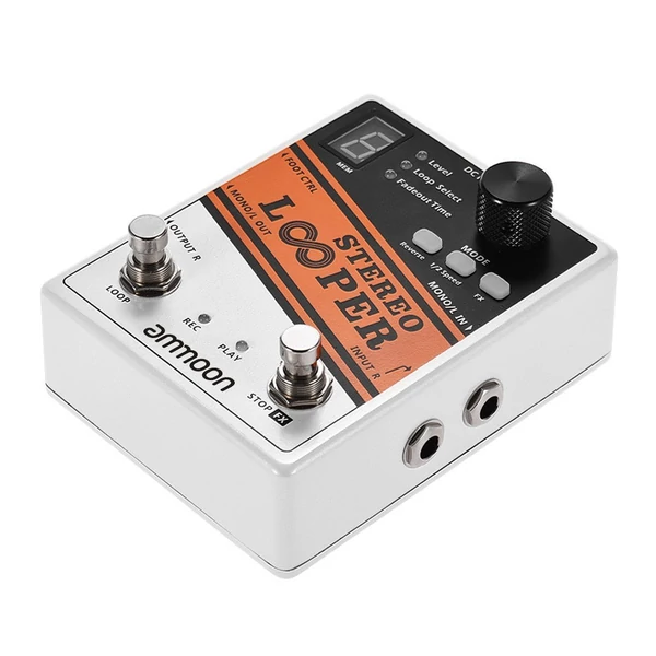 ammoon STEREO LOOPER hurokfelvétel Gitár effekt pedál, 10 független hurok