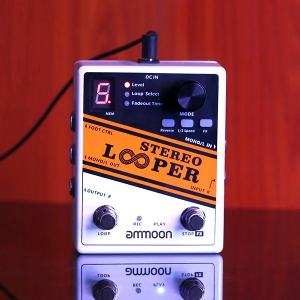 ammoon STEREO LOOPER hurokfelvétel Gitár effekt pedál, 10 független hurok