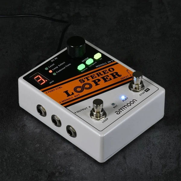 ammoon STEREO LOOPER hurokfelvétel Gitár effekt pedál, 10 független hurok