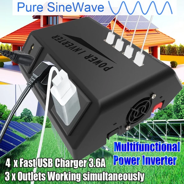 Tiszta szinuszhullámú hordozható inverter, autós inverter