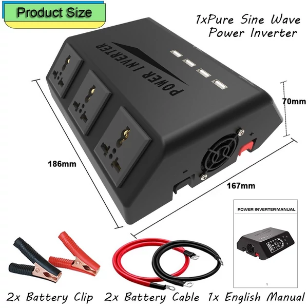 Tiszta szinuszhullámú hordozható inverter, autós inverter