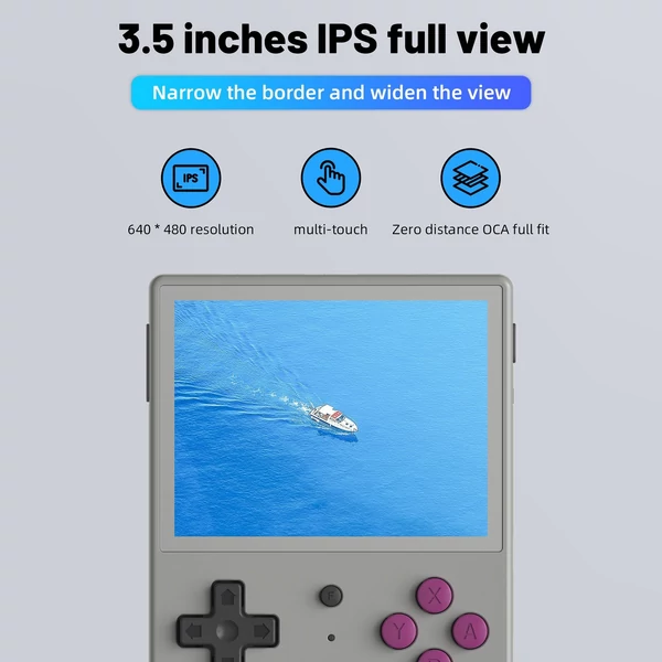 ANBERNIC RG353V retro kézi játékkonzol 3,5 hüvelykes IPS képernyővel és 5G WiFi támogatással - Szürke, 256GB