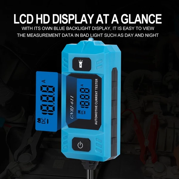 Gépjármű-áramvizsgáló háttérvilágítású LCD kijelzővel