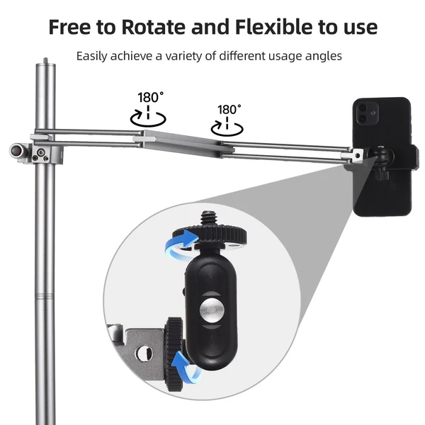 Univerzális asztalra szerelhető állvány, asztali élő közvetítés, kar, 2 kg-os terhelhetőség