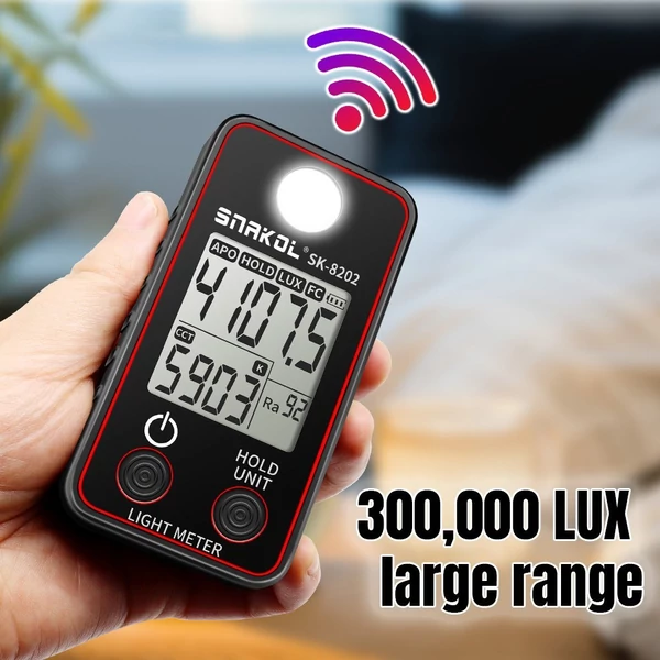 Színhőmérséklet-mérő nagy pontosságú megvilágításmérő 0,5-300000LUX - SK8202