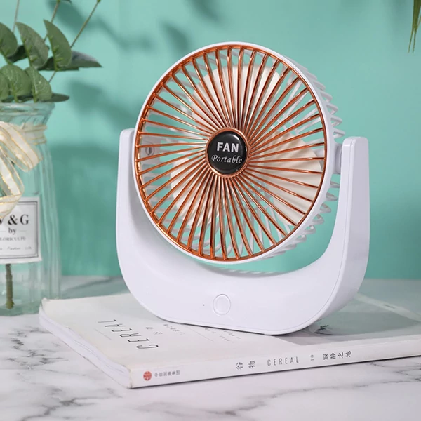 Hordozható mini asztali elektromos hűtőventilátor, 3 fokozatban állítható - Fehér és fekete