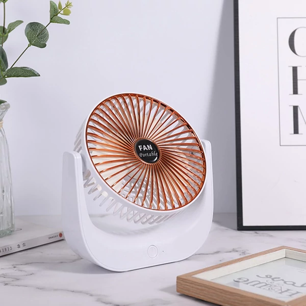 Hordozható mini asztali elektromos hűtőventilátor, 3 fokozatban állítható - Fehér és fekete