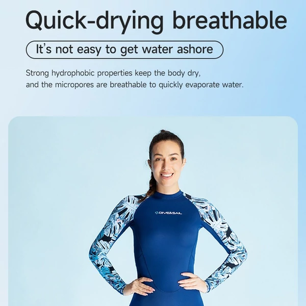 DIVE&SAIL női teljes testű búvárruha UPF50+ Ice-Sense fényvédő - Fekete, L méret