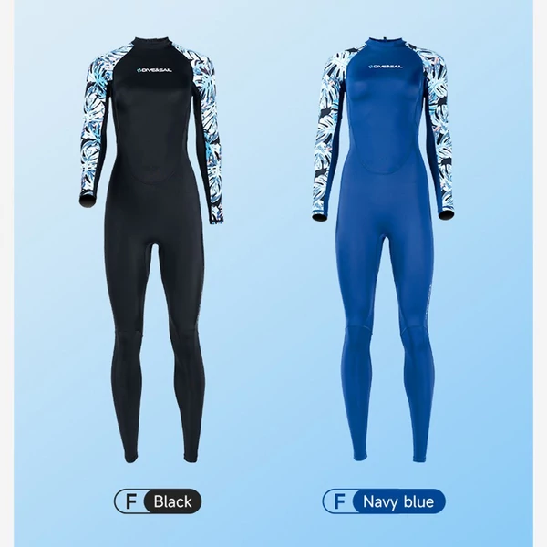 DIVE&SAIL női teljes testű búvárruha UPF50+ Ice-Sense fényvédő - Fekete, L méret