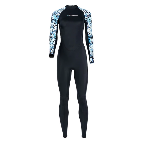DIVE&SAIL női teljes testű búvárruha UPF50+ Ice-Sense fényvédő - Fekete, L méret