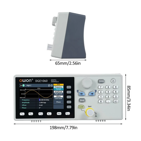 OWON DGE1060 60MHz 300MSa/s tetszőleges hullámforma generátor