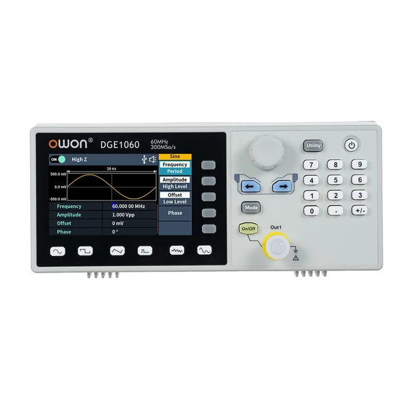 OWON DGE1060 60MHz 300MSa/s tetszőleges hullámforma generátor