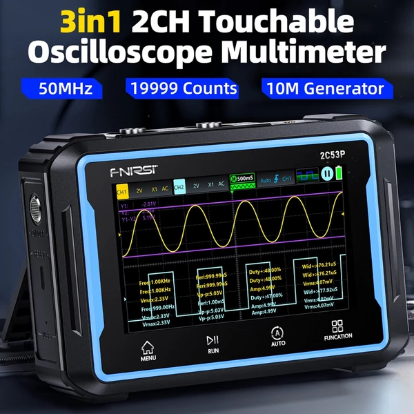 3 az 1-ben oszcilloszkópos multiméteres jelgenerátor gép 4,3 hüvelykes IPS kijelzővel