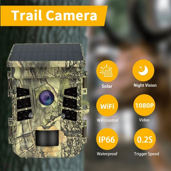 Napenergia 1080p, 16MP, éjjellátó infravörös vadászkamera 2,0 hüvelykes kijelzővel, IP66